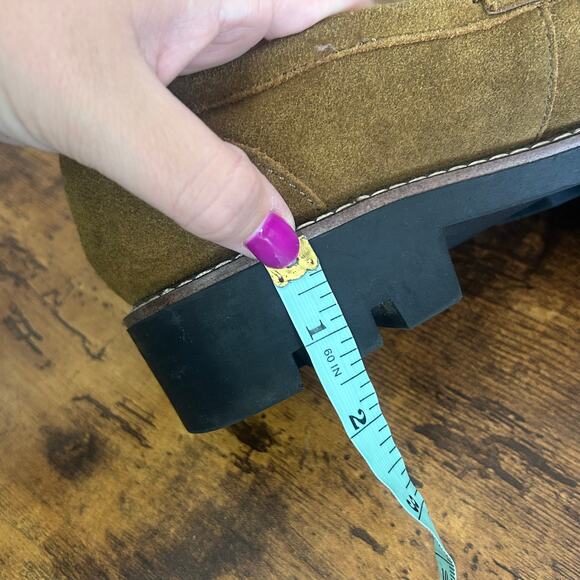 90s White Mountain Gunner Chunky Loafers Brown Suede Leather Shoes Women's 8.5 - Picture 8 of 9